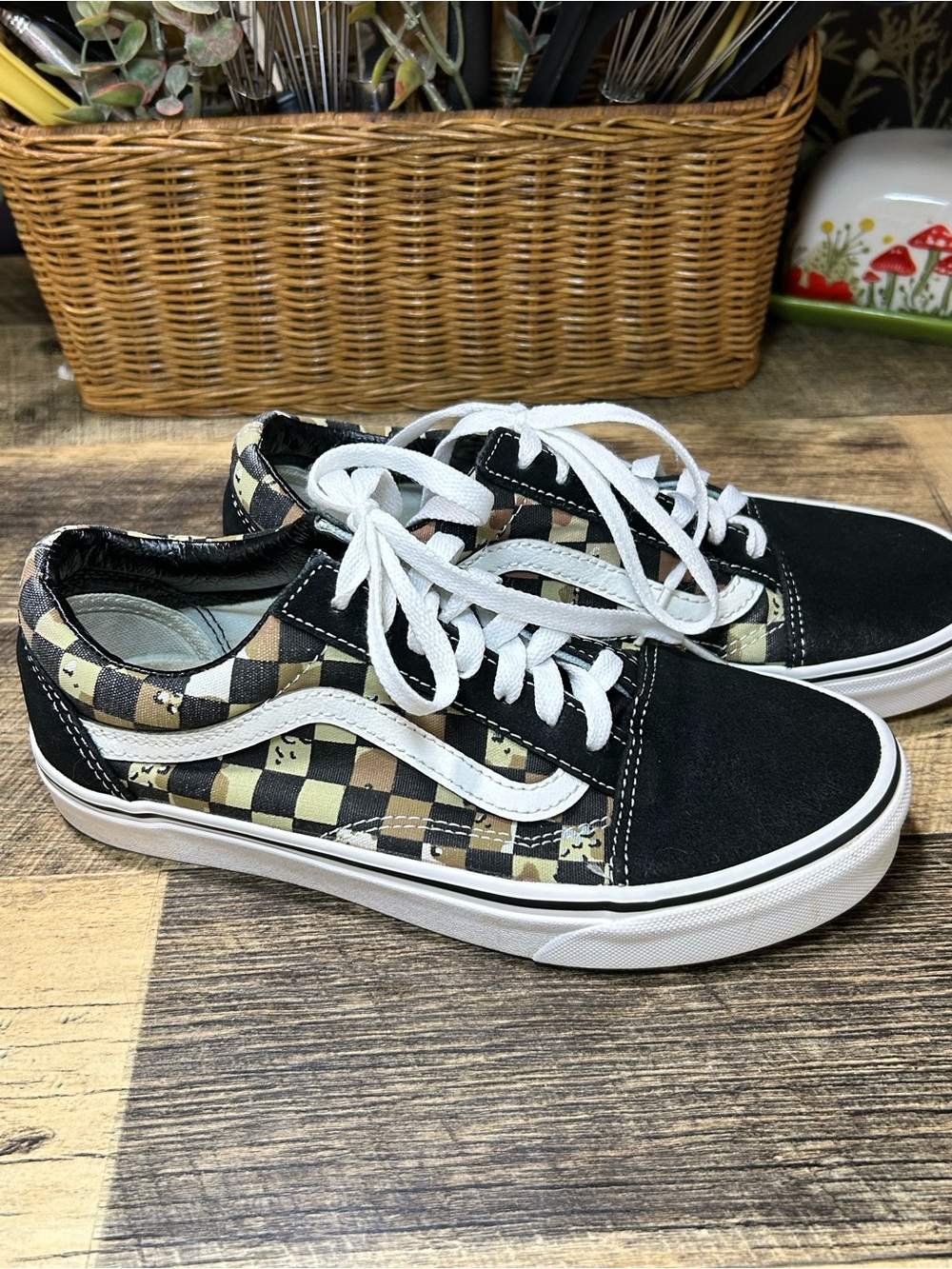 Vans Old Skool Checkerboard Print Sneakers Women’s 7